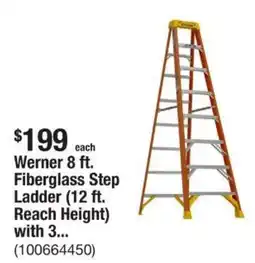 The Home Depot Werner Fiberglass Step Ladder (12 ft. Reach Height) with 3... offer