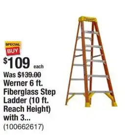 The Home Depot Werner Fiberglass Step Ladder (10 ft. Reach Height) with 3... offer