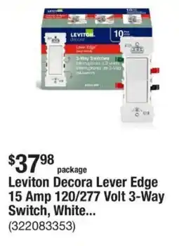 The Home Depot Leviton Decora Lever Edge 15 Amp 120/277 Volt 3-Way Switch, White... offer