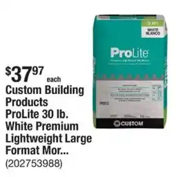 The Home Depot Custom Building Products ProLite 30 lb. White Premium Lightweight Large Format Mor... offer