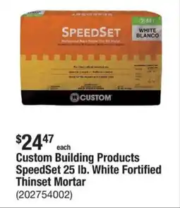 The Home Depot Custom Building Products SpeedSet 25 lb. White Fortified Thinset Mortar offer