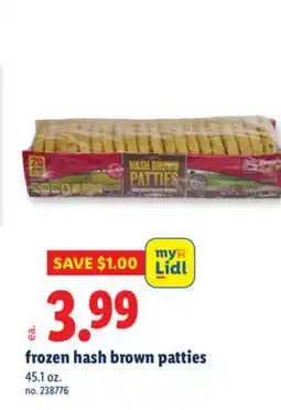 Lidl frozen hash brown patties offer