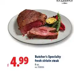 Lidl Butcher's Specialty fresh sirloin steak offer