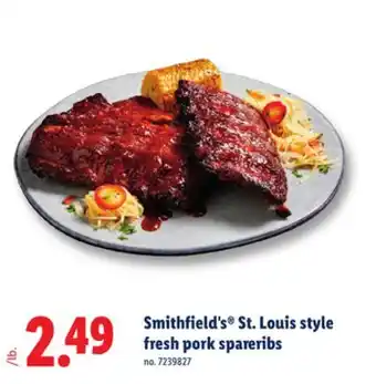Lidl Smithfield's St. Louis style fresh pork spareribs offer
