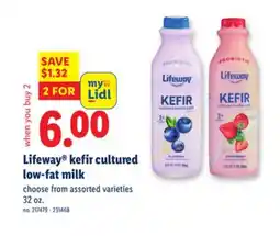 Lidl Lifeway kefir cultured low-fat milk offer