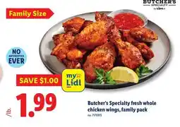 Lidl Butcher's Specialty fresh whole chicken wings, family pack offer