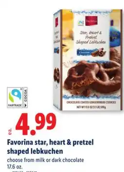 Lidl Favorina star, heart & pretzel shaped lebkuchen offer