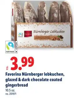 Lidl Favorina Nürnberger lebkuchen, glazed & dark chocolate coated gingerbread offer