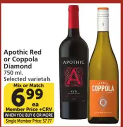 Albertsons Apothic Red or Coppola Diamond offer