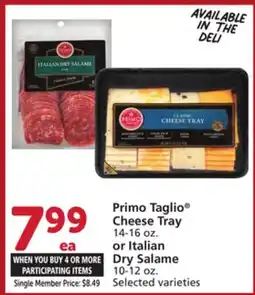 Albertsons Primo Taglio Cheese Tray 14-16 oz. or Italian Dry Salame 10-12 oz offer