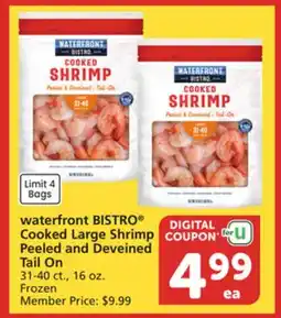 Albertsons waterfront BISTRO Cooked Large Shrimp Peeled and Deveined Tail On offer