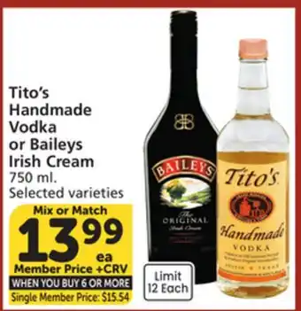 Albertsons Tito's Handmade Vodka or Baileys Irish Cream offer