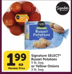 Albertsons Signature SELECT Russet Potatoes 5 lb. bag or Yellow Onions 3 lb. bag offer