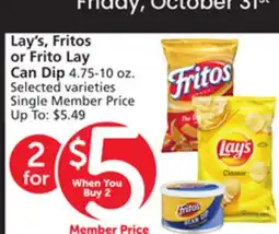 Albertsons Lay's, Fritos or Frito Lay Can Dip offer
