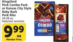 Albertsons Kingsford Pork Combo Pack or Kansas City Style Baby Back Pork Ribs offer