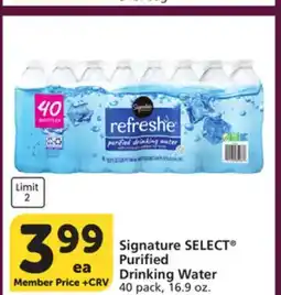 Albertsons Signature SELECT Purified Drinking Water offer