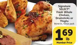 Albertsons Signature SELECT Fresh Whole Chicken, Drumsticks or Thighs offer