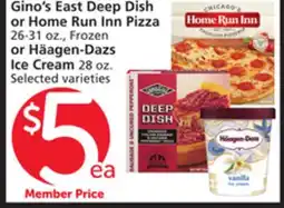 Albertsons Gino's East Deep Dish or Home Run Inn Pizza 26-31 oz., Frozen or Häagen-Dazs Ice Cream 28 oz offer
