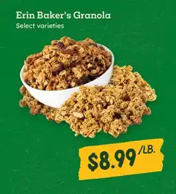 Sprouts Farmers Market Erin Baker's Granola offer