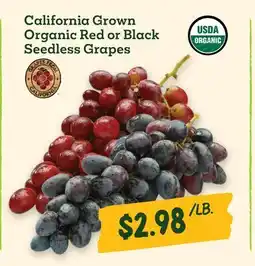 Sprouts Farmers Market Organic Red or Black Seedless Grapes offer