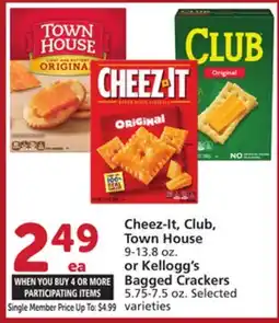 Albertsons Cheez-It, Club, Town House 9-13.8 oz. or Kellogg's Bagged Crackers 5.75-7.5 oz offer