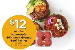Ralphs Kroger Homestyle 80% Lean Ground Beef Patties offer