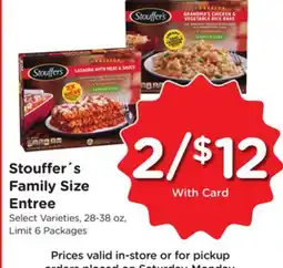 Ralphs Stouffer´s Family Size Entree offer