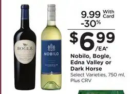 Ralphs Nobilo, Bogle, Edna Valley or Dark Horse offer