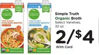 Ralphs Simple Truth Organic Broth offer