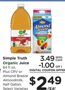 Ralphs Simple Truth Juice offer