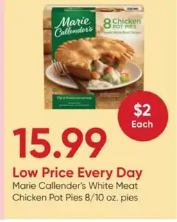 Stater Bros Marie Callender's White Meat Chicken Pot Pies offer