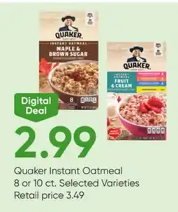 Stater Bros Quaker Instant Oatmeal offer