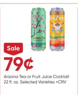 Stater Bros Arizona Tea or Fruit Juice Cocktail offer