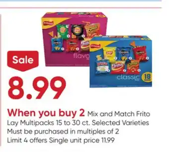 Stater Bros Frito Lay Multipacks offer