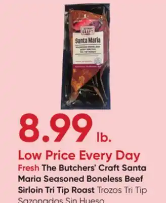 Stater Bros The Butchers' Craft Santa Maria Seasoned Boneless Beef Sirloin Tri Tip Roast offer