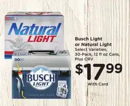 Ralphs Busch Light or Natural Light offer