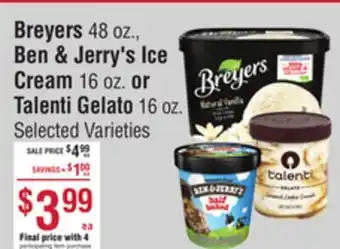 Smart & Final Breyers, Ben & Jerry's Ice Cream or Talenti Gelato offer