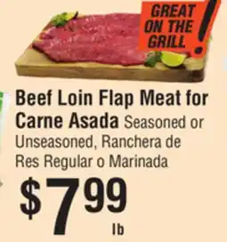 Smart & Final Beef Loin Flap Meat for Carne Asada offer