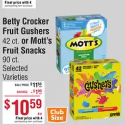Smart & Final Betty Crocker Fruit Gushers or Mott's Fruit Snacks offer