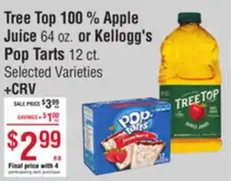 Smart & Final Tree Top 100% Apple Juice or Kellogg's Pop Tarts offer
