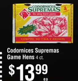 Smart & Final Codornices Supremas Game Hens offer