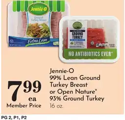 Pavilions Jennie-O 99% Lean Ground Turkey Breast or Open Nature 93% Ground Turkey offer