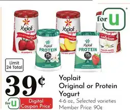 Pavilions Yoplait Original or Protein Yogurt offer