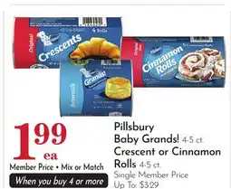 Pavilions Pillsbury Baby Grands! 4-5 ct. Crescent or Cinnamon Rolls 4-5 ct offer