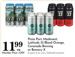 Pavilions Pizza Port, Madewest, Latitude 33 Blood Orange, Coronado Brewing or Brewery X offer