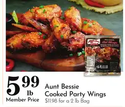 Pavilions Aunt Bessie Cooked Party Wings offer