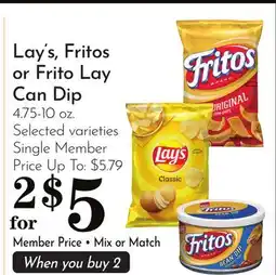 Pavilions Lay's, Fritos or Frito Lay Can Dip offer
