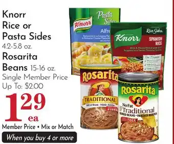 Pavilions Knorr Rice or Pasta Sides 4.2-5.8 oz. Rosarita Beans 15-16 oz offer