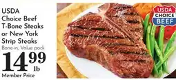 Pavilions USDA Choice Beef T-Bone Steaks or New York Strip Steaks offer