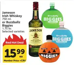 Vons Jameson Irish Whiskey 750 ml. or Buzzballz Biggies 1.75 ltr offer